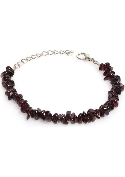 Metal Zincirli Natural Kesim Lal Taşı Doğaltaş Kadın Bileklik