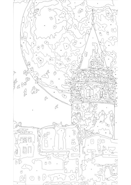 Sayılarla Boyama Seti Gecenin Renginde Galata 40x50 cm fırsatları