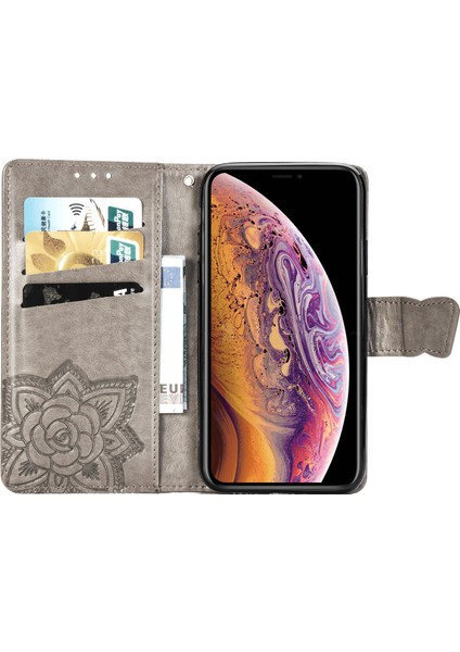 iPhone X/xs Kelebek Kanatları Narin Çiçekler Flip Darbeye Deri ile Uyumlu Telefon Kılıfı (Yurt Dışından)