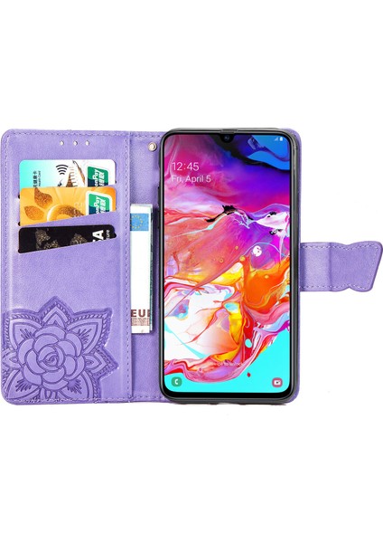 Samsung Galaxy A70/A70S Kelebek Kanatları Narin Çiçekler Flip Darbeye Deri ile Uyumlu Telefon Kılıfı (Yurt Dışından) modelleri