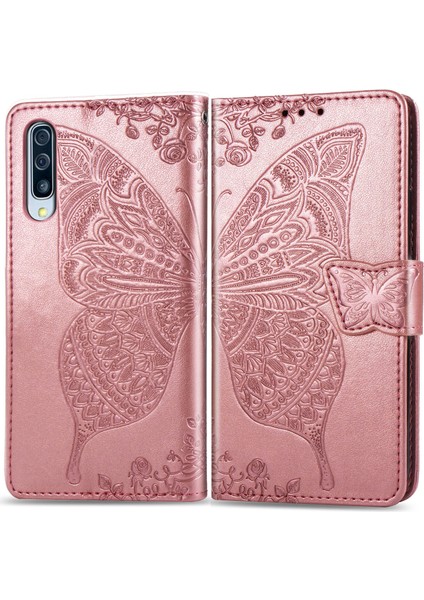 Samsung Galaxy A70/A70S Kelebek Kanatları Narin Çiçekler Flip Darbeye Deri ile Uyumlu Telefon Kılıfı (Yurt Dışından)