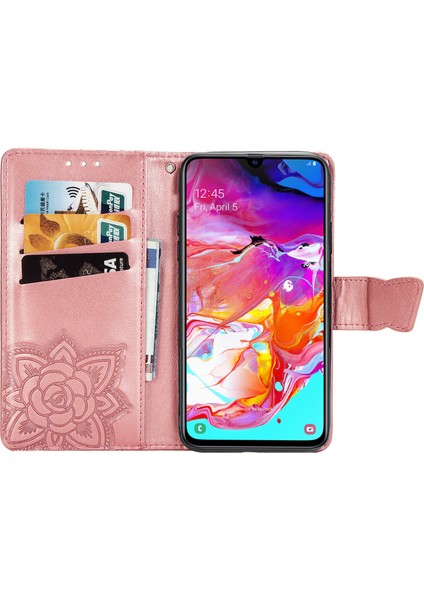 Samsung Galaxy A70/A70S Kelebek Kanatları Narin Çiçekler Flip Darbeye Deri ile Uyumlu Telefon Kılıfı (Yurt Dışından) modelleri