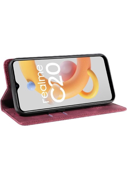 Realme C20/C20A/C11 Koruyucu Pu Deri Folio Cüzdan Manyetik Için Telefon Kılıfı (Yurt Dışından) modelleri