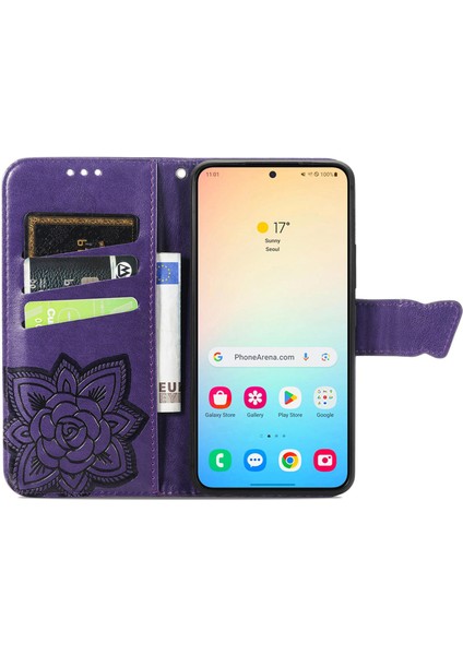 Samsung Galaxy S24 Plus Kelebek Kanatları Narin Çiçekler Flip Darbeye Deri ile Uyumlu Telefon Kılıfı (Yurt Dışından) fırsatları