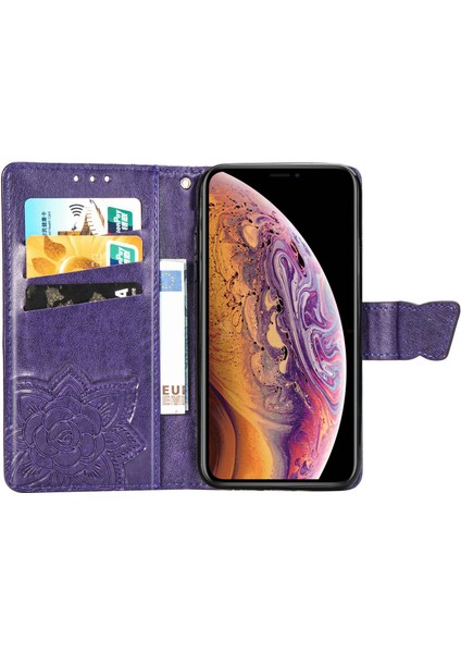 iPhone Xs Max Kelebek Kanatları Narin Çiçekler Flip Darbeye Deri ile Uyumlu Telefon Kılıfı (Yurt Dışından) modelleri