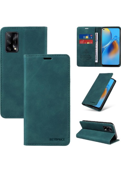 Oppo Için A74 4G/A95 4g Koruyucu Manyetik Folio Cüzdan Pu Deri Telefon Kılıfı (Yurt Dışından)