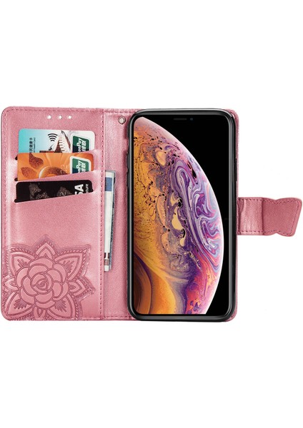iPhone Xs Max Kelebek Kanatları Narin Çiçekler Flip Darbeye Deri ile Uyumlu Telefon Kılıfı (Yurt Dışından) modelleri