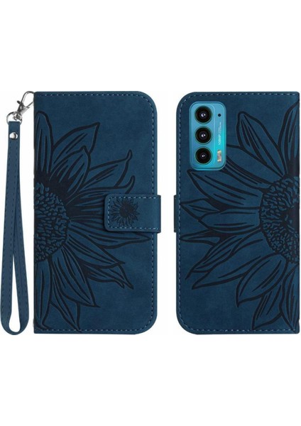 Motorola Kenar 20 Flip Cüzdan Için Kart Yuvaları Tutucu Pu Telefon Kılıfı (Yurt Dışından)