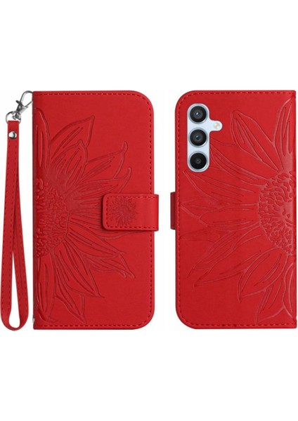 Samsung Galaxy S24 Artı Kart Yuvaları Tutucu ile Kısa Kayış Flip Telefon Kılıfı (Yurt Dışından)