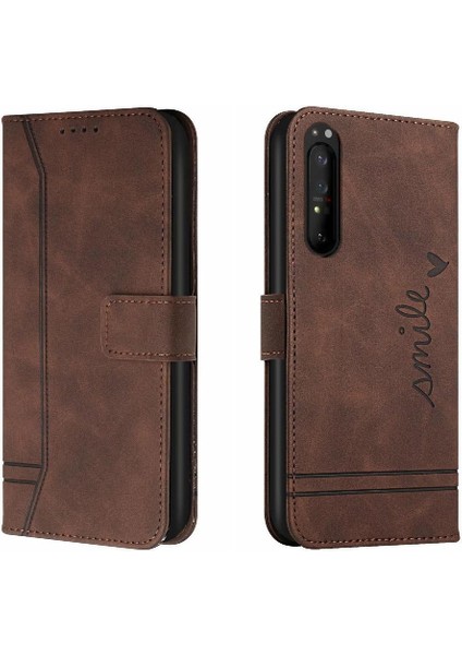 Sony Xperia 1 Iii Flip Folio Cüzdan Için El Kayışı Kart Yuvaları Telefon Kılıfı (Yurt Dışından)