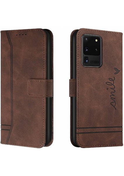 Samsung Galaxy S20 Ultra Flip Folio Cüzdan Için El Kayışı Pu Telefon Kılıfı (Yurt Dışından) indirimleri