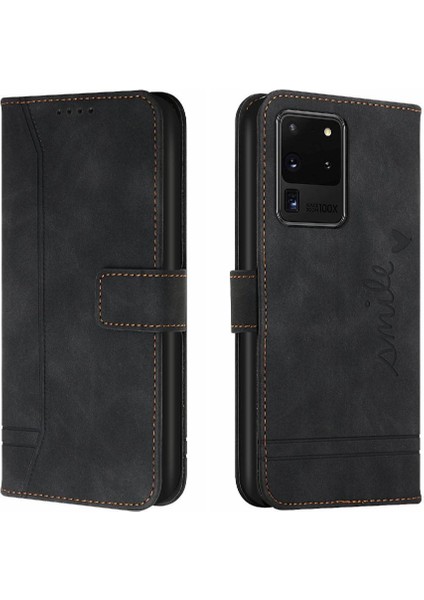 Samsung Galaxy S20 Ultra Flip Folio Cüzdan Için El Kayışı Pu Telefon Kılıfı (Yurt Dışından) indirimleri