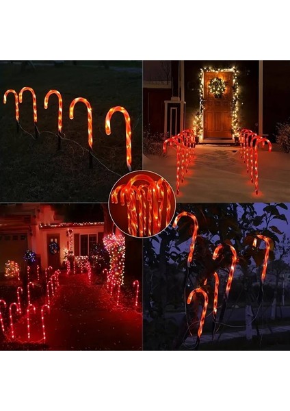 Candy Cane Lights Yılbaşı Şekeri Bahçe Aydınlatması 5 Adet