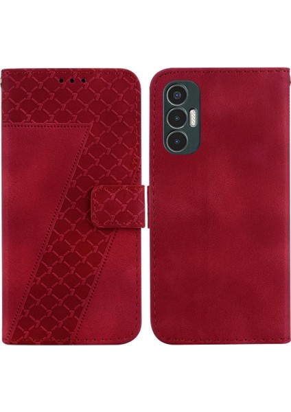 Tecno Pova 3 Flip Folio Için Pu Deri Kabartmalı Desen Telefon Kılıfı (Yurt Dışından)