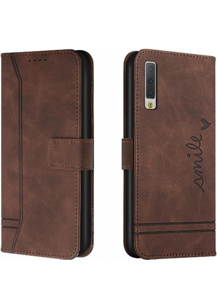 Samsung Galaxy A7 2018 Flip Folio Cüzdan Pu Deri Kart Için Telefon Kılıfı (Yurt Dışından)