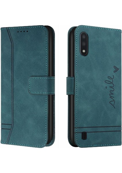 Samsung Galaxy A01 Kart Yuvaları Için Flip Folio Cüzdan El Telefon Kılıfı (Yurt Dışından)