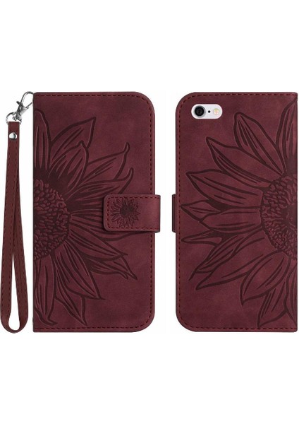 Iphone 6 Için Artı/6s Artı Flip Cüzdan Kabartmalı Ayçiçeği Telefon Kılıfı (Yurt Dışından)
