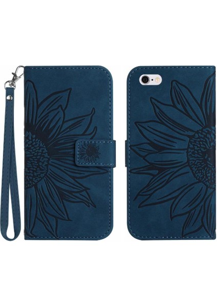 Iphone 6 Için Artı/6s Artı Flip Cüzdan Kabartmalı Ayçiçeği Telefon Kılıfı (Yurt Dışından)