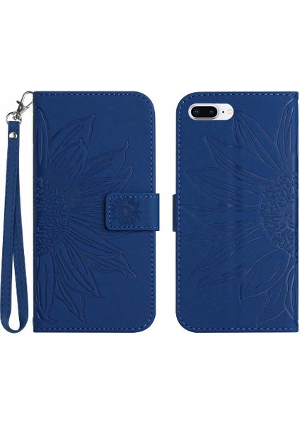 Iphone 7 Için Artı/8 Artı Flip Cüzdan Kabartmalı Ayçiçeği Pu Telefon Kılıfı (Yurt Dışından)