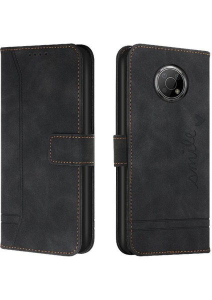 Nokia G300 Flip Folio Cüzdan Için El Kayışı Manyetik Kapatma Pu Telefon Kılıfı (Yurt Dışından)