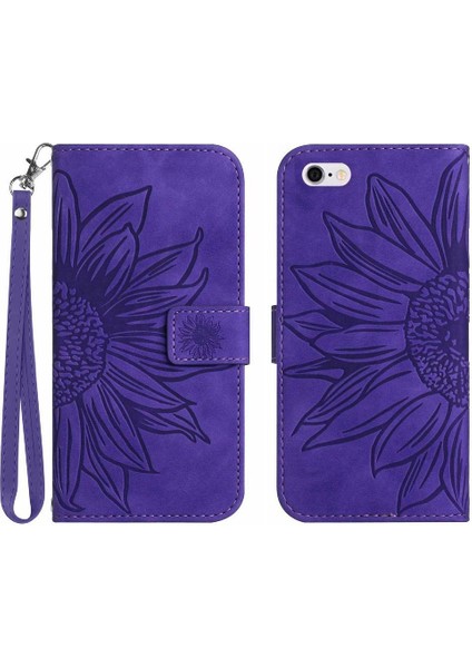 Iphone 6 Için Artı/6s Artı Flip Cüzdan Kabartmalı Ayçiçeği Telefon Kılıfı (Yurt Dışından)