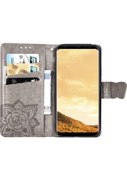 Samsung Galaxy S8 Kelebek Kanatları Narin Çiçekler Flip Darbeye Deri ile Uyumlu Telefon Kılıfı (Yurt Dışından) modelleri