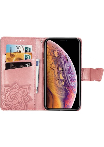 iPhone Xs Max Kelebek Kanatları Narin Çiçekler Flip Darbeye Deri ile Uyumlu Telefon Kılıfı (Yurt Dışından) modelleri