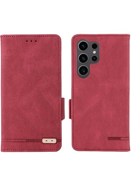 Kart Tutucu Kickstand Kart Folio ile Samsung Galaxy S24 Ultra Için Telefon Kılıfı (Yurt Dışından)