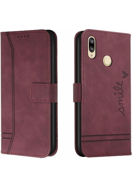 Huawei Y9 2019 Için /Y8S Flip Folio Cüzdan Kart Yuvaları El Telefon Kılıfı (Yurt Dışından)