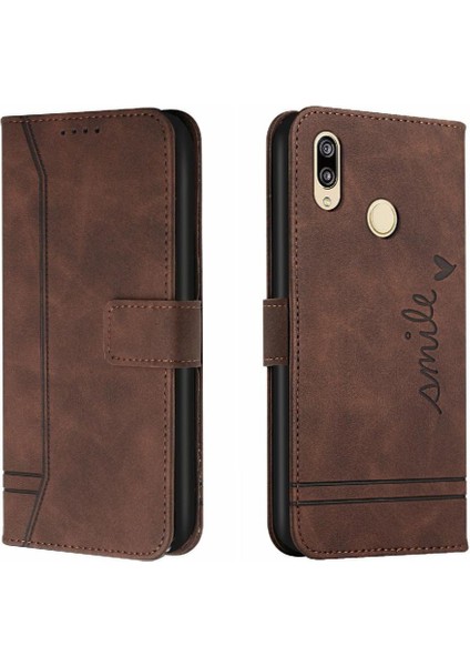 Huawei Y9 2019 Için /Y8S Flip Folio Cüzdan Kart Yuvaları El Telefon Kılıfı (Yurt Dışından)