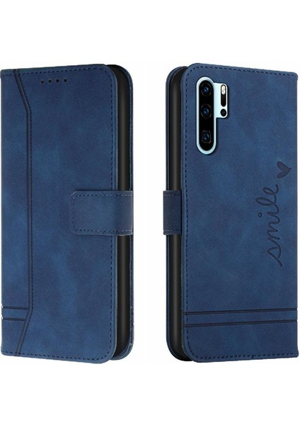 Huawei P30 Pro Flip Folio Cüzdan Kart Yuvaları Için Manyetik Telefon Kılıfı (Yurt Dışından)