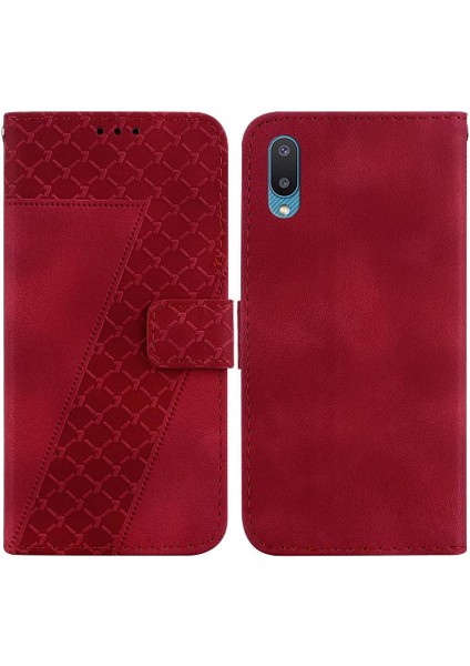 Samsung Galaxy A02 Için Cüzdan Flip Folio Kabartmalı Desen Telefon Kılıfı (Yurt Dışından)
