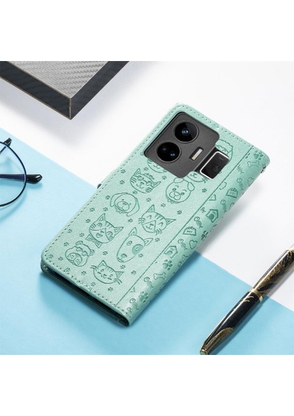 Realme Gt Neo 5 Için Karikatür Hayvanlar Kısa Kayış Flip Telefon Kılıfı (Yurt Dışından) indirimleri