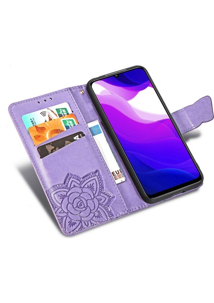 BDT Boutique Xiaomi 10 Lite 5g Kelebek Kanatları Narin Çiçekler Flip Darbeye Deri ile Uyumlu Telefon Kılıfı (Yurt Dışından)