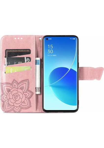 Oppo Reno 6 Pro Plus Kelebek Kanatları Narin Çiçekler Darbeye Deri Telefon Kılıfı (Yurt Dışından) fırsatları