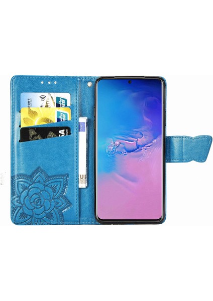 Samsung Galaxy S20 Ultra Kelebek Kanatları Narin Çiçekler Flip Darbeye Deri ile Uyumlu Telefon Kılıfı (Yurt Dışından)