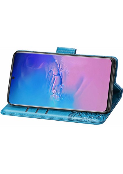 Samsung Galaxy S20 Ultra Kelebek Kanatları Narin Çiçekler Flip Darbeye Deri ile Uyumlu Telefon Kılıfı (Yurt Dışından)