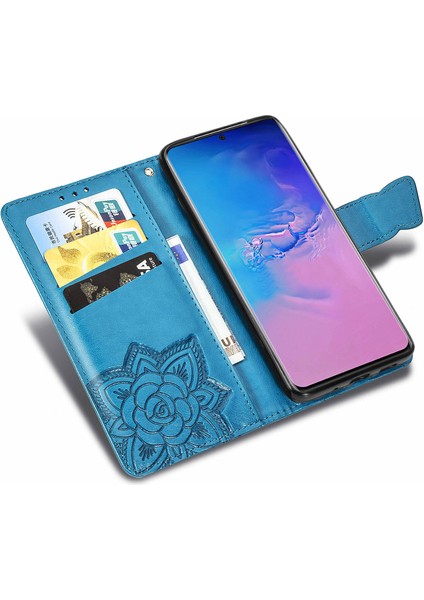 Samsung Galaxy S20 Ultra Kelebek Kanatları Narin Çiçekler Flip Darbeye Deri ile Uyumlu Telefon Kılıfı (Yurt Dışından)