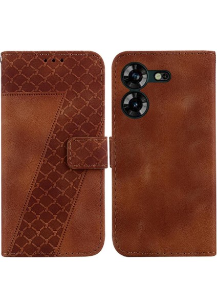 Tecno Pova 5 Için Pu Deri Kabartmalı Desen Cüzdan Flip Folio Telefon Kılıfı (Yurt Dışından)