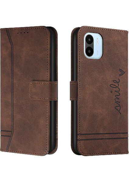 Için Xiaomi Redmi A1 Manyetik Kapatma Kart Yuvaları Pu El Telefon Kılıfı (Yurt Dışından)