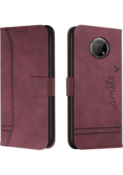 Nokia G300 Flip Folio Cüzdan Için El Kayışı Manyetik Kapatma Pu Telefon Kılıfı (Yurt Dışından)