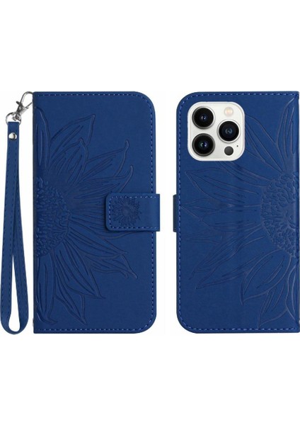 Iphone 14 Için Pro Max Kısa Kayış Lüks Pu Deri Kart Yuvaları ile Telefon Kılıfı (Yurt Dışından)