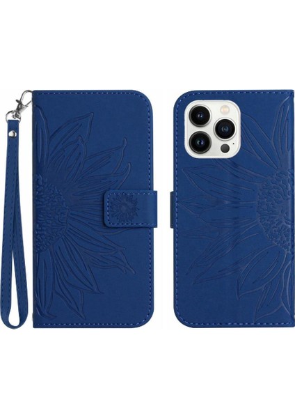 Iphone 15 Için Pro Flip Cüzdan Kart Yuvaları ile Kısa Kayış Telefon Kılıfı (Yurt Dışından)