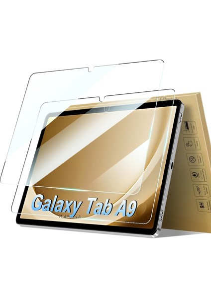 Samsung Galaxy Tab A9 8.7 Inç Tablet Kılıfı Akıllı Smart Uyku Modlu Katlanabilir Arkası Şeffaf Standlı Kılıf + Cam + Kalem 3'lü Set SM-X110 X113 X115 X117