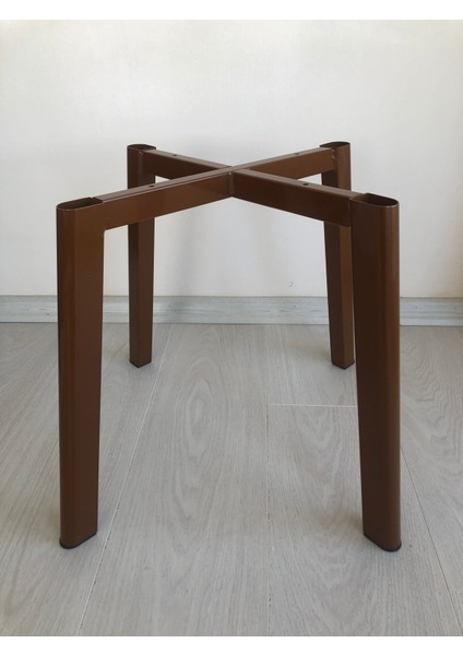 Metal, 40 cm Kahve Rengi Statik Boyalı D Sandalye Ayağı (2 Adet)