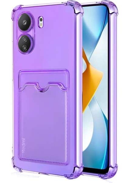 Xiaomi Redmi 13C Card Slot Shock Kılıf Lila