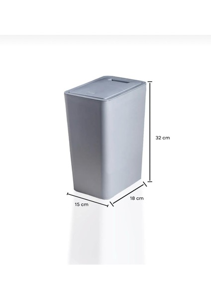 Beyaz Click Bas Aç Modern 8 Litre Çöp Kova