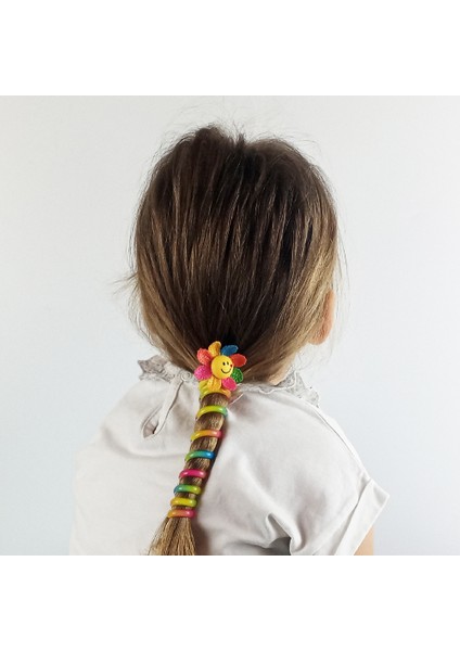 Woody Cord Burgu Yaylı Çok Renkli Makarna Saç Tokası 1 Adet