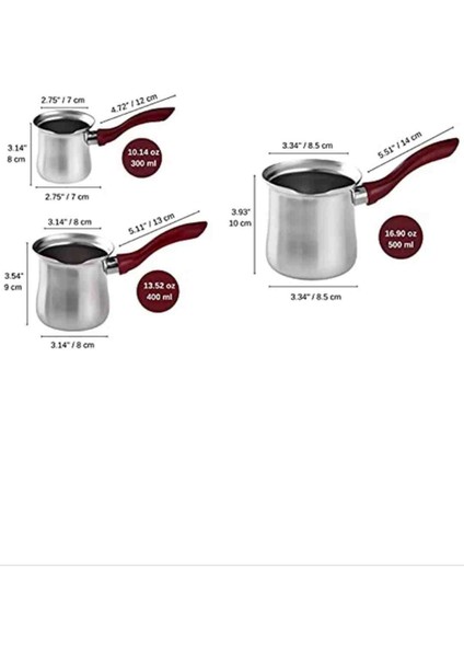 Çelik Cezve, 3lü Paslanmaz Çelik Cezve, Kulplu Cezve, Tereyağı Sosu, Çikolata Sos , Cezve fiyatları