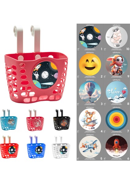 Çocuk Bisiklet Ön Sepeti Stickerlı modelleri